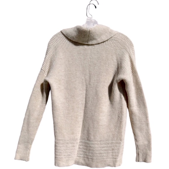 Gap Creamy Pale Pink Tweed Shawl Collar Cardigan, Size Small - Picture 5 of 13